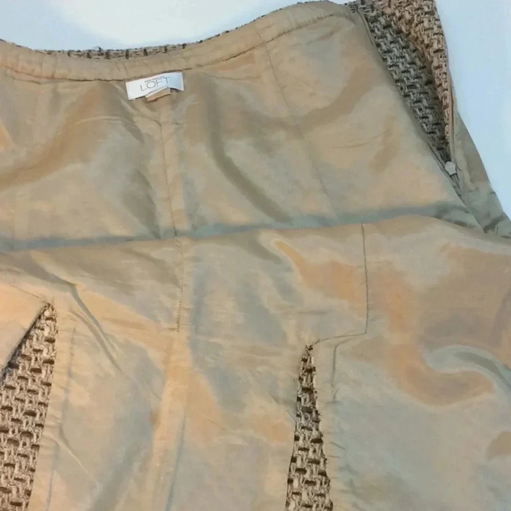 LOFT Brown, Tan & Cream Skirt Size 10 - Picture 8 of 8